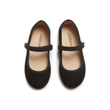 Classic Suede Mary Janes in Black