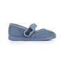 Suede Bow Mary Janes in Blue