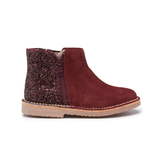Girls' Childrenchic® Burgundy Sparkle and Suede Zipper Chelsea