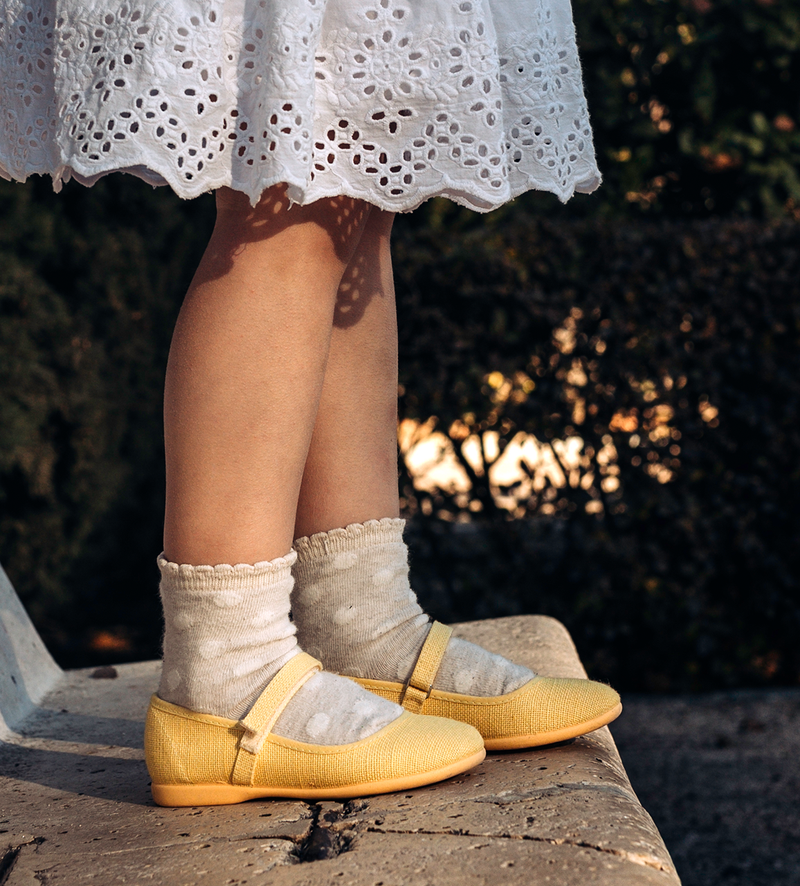 Classic Canvas Mary Janes in Pineapple