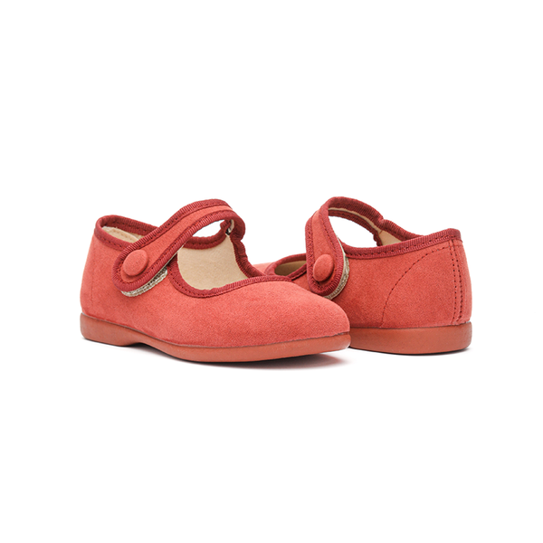 Suede Spectator Mary Janes in Brick