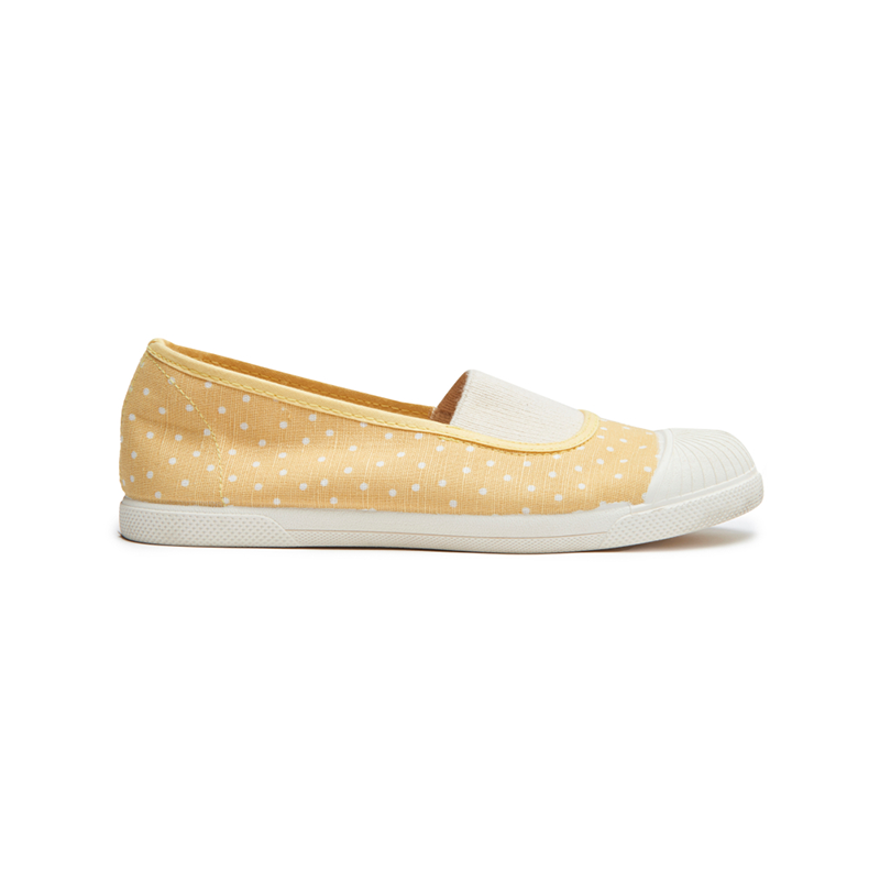 Canvas with Elastic Slip-on in Yellow Dots