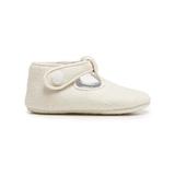 Childrenchic® My-First Linen T-Band Shoes in Off-white