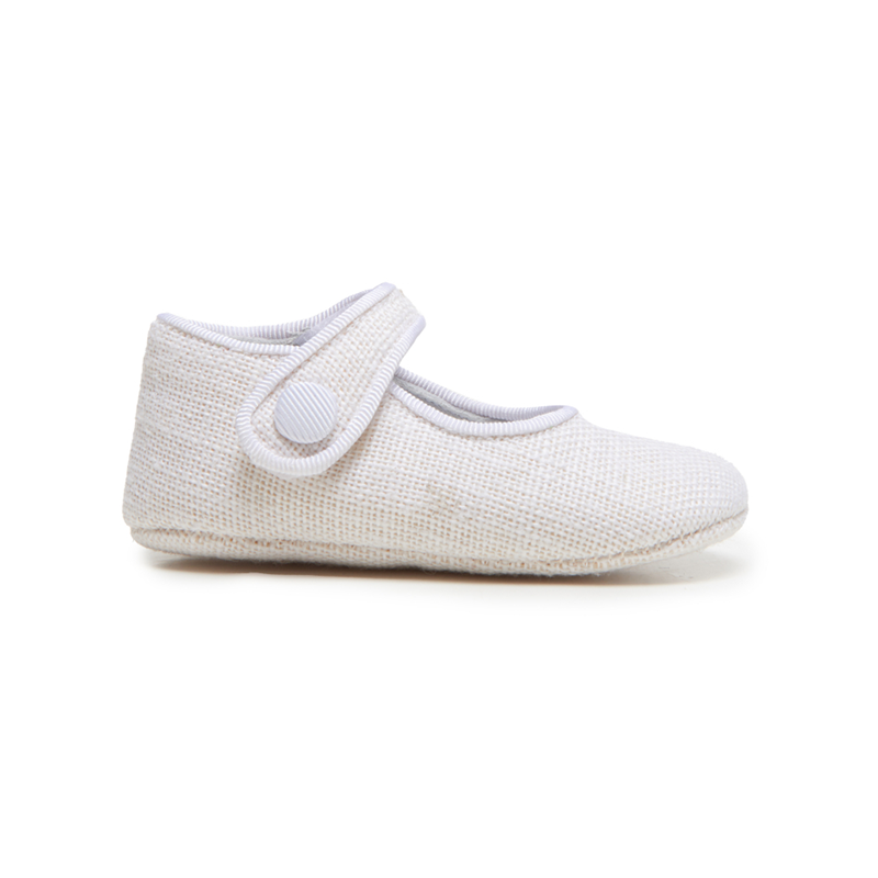 Childrenchic® My-First Linen Mary Janes in White
