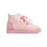 Girls' Childrenchic® Pink Suede Faux-Fur Lace-Up Sneaker Booties