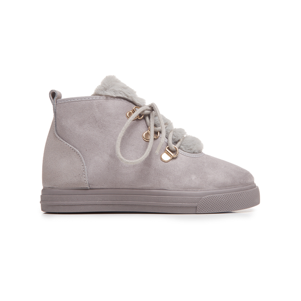Girls' Childrenchic® Suede Faux-Fur Lace-Up Sneaker Booties