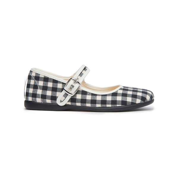 Classic Gingham Mary Janes in Black