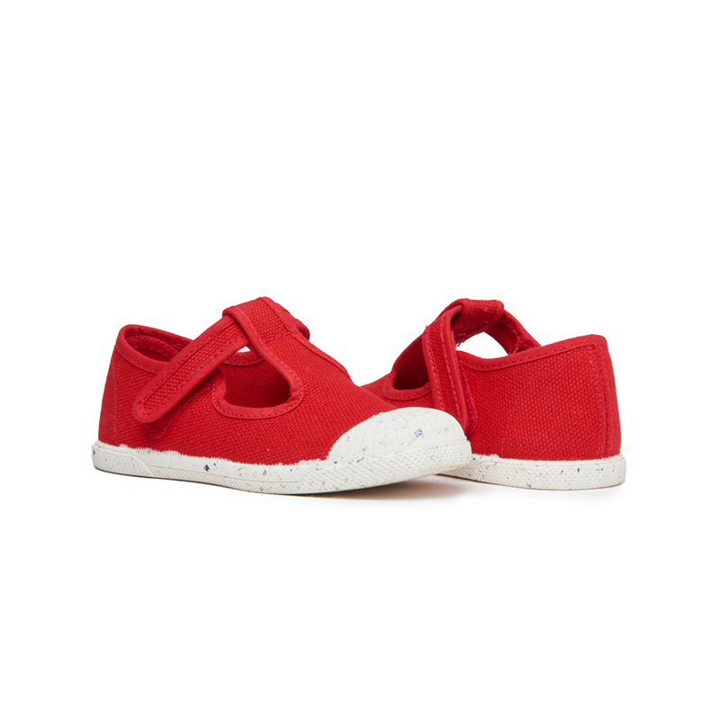 ECO-friendly T-band Sneakers in Red