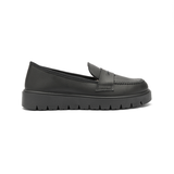 Leather School Treated Loafers in Black