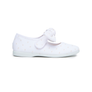 Swiss-dot Bow Mary Janes in White