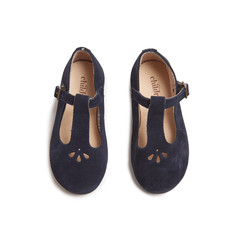 Suede Spectator T-band Shoes in Navy
