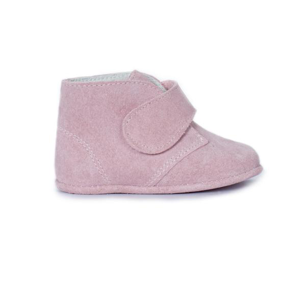 Childrenchic® My-First Pink Suede Baby Pram Velcro Booties