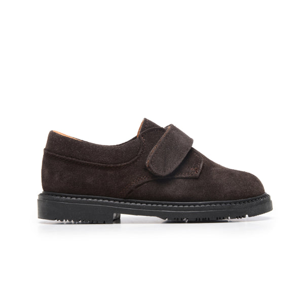 Boys' Brown Suede Velcro Loafers
