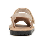 Girls' Childrenchic® leather sandals in nude shimmer