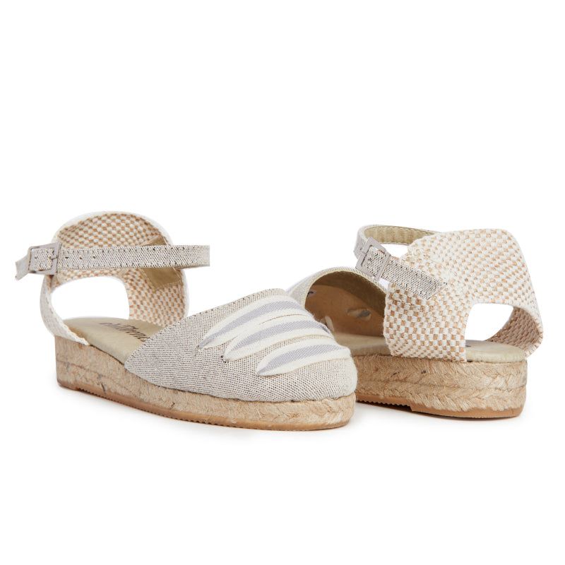 Lace Ups Chanel New Chanel Espadrilles Shoes in Frayed Canvas G29964 42 Beige Shoes