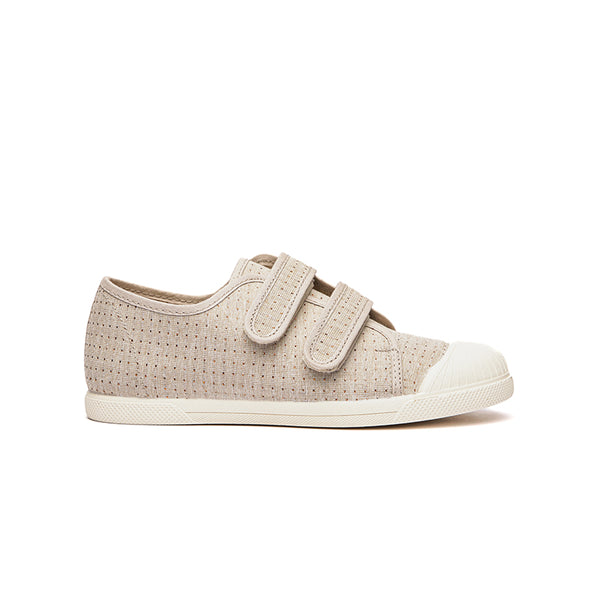 Shimmer Dots Double Sneaker in Taupe