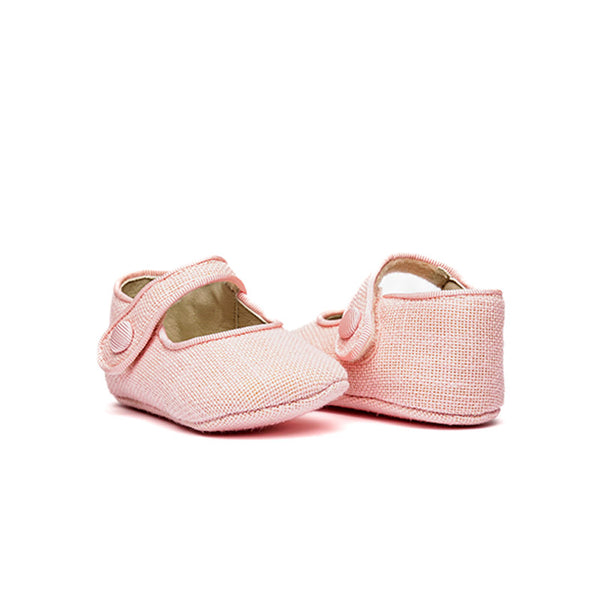 My-First Linen Mary Janes in Rose