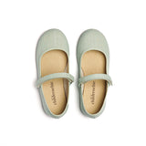 Classic Linen Mary Janes in Mint