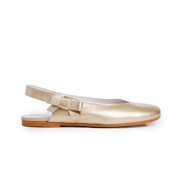 Girls' Childrenchic® Leather Slingback Ballet Flats in Gold