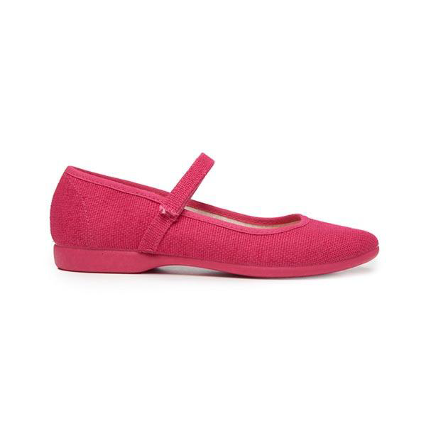 Girls' Childrenchic® Canvas Mary Janes in Textured Fuxia