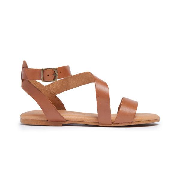 Girl's Childrenchic® Leather Glad Sandal in Natural