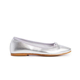 Girls' Childrenchic® Leather Modern Ballet Flats in Silver
